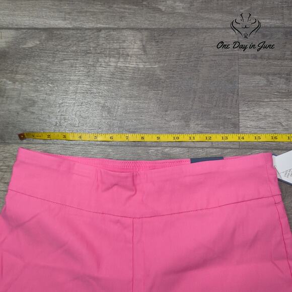 Crown & Ivy Petite Pink Rage Spring Cropped Pants Size 12P - Picture 3 of 6